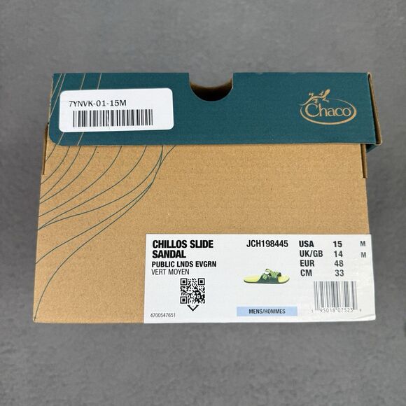 Chaco Chillos Slide Sandals Mens Size 15 Public Lands Evergreen Brand New In Box
